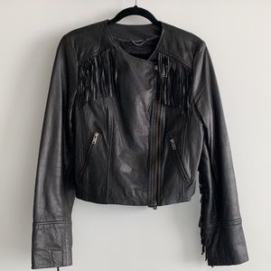 Banana Republic Leather Fringe Jacket